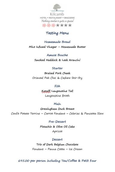 Tasting Menu 2 - January 2025